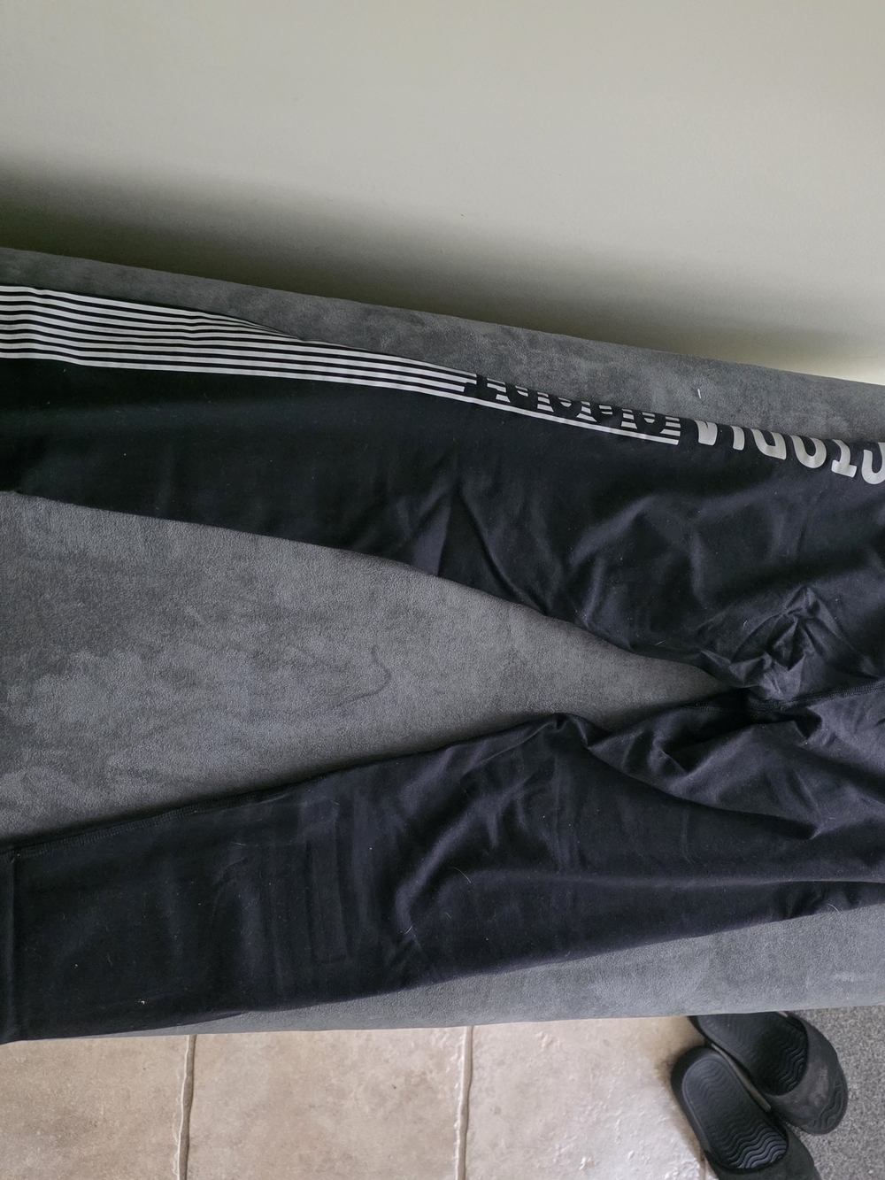 lululemon athletica Black Leggings with White Stripe Detail